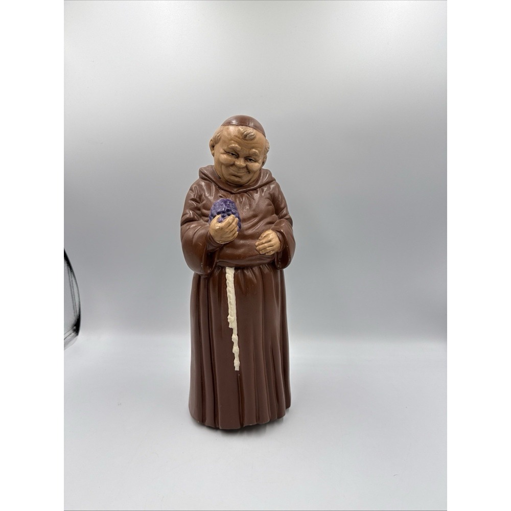 Vintage Ceramic Hand Painted Monk 12in Height 70's